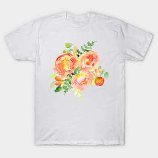 Sunset Fall Florals in Watercolor T-Shirt